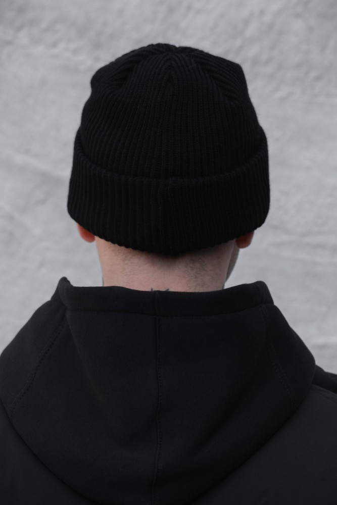 Подовжена трикотажна шапка біні докер Without dominic black, фото №4 Подовжена трикотажна шапка біні докер Without dominic black, фото №4