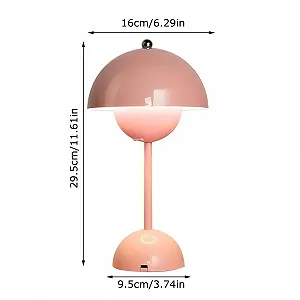 Настільна лампа Flowerpot Mushroom акумуляторна сенсорна USB Рожева synthetic.ua - Фото 1