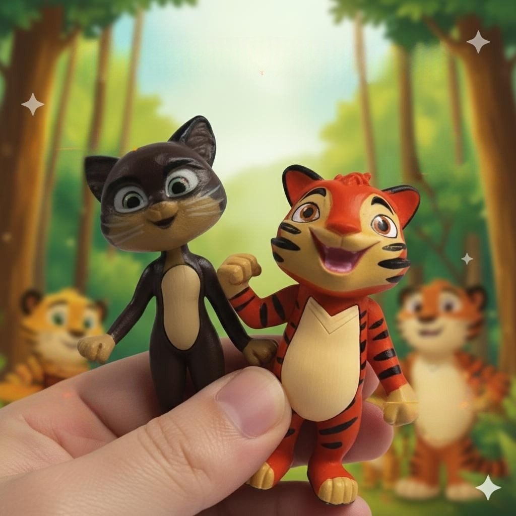 Набір фігурок Лео та Тіг Leo & Tig Лісові пригоди маленьких друзів 5 шт 8 см, фото №4