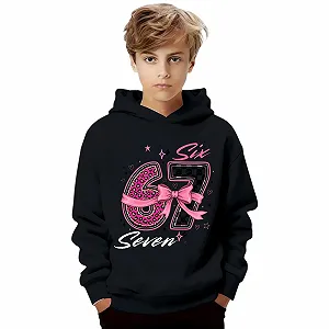 Худи с мемом для мальчиков, толстовка с длинными рукавами и принтами 67, удобный мягкий свитшот для активного отдыха, модная куртка для девочек и мальчиков synthetic.ua - Фото 1