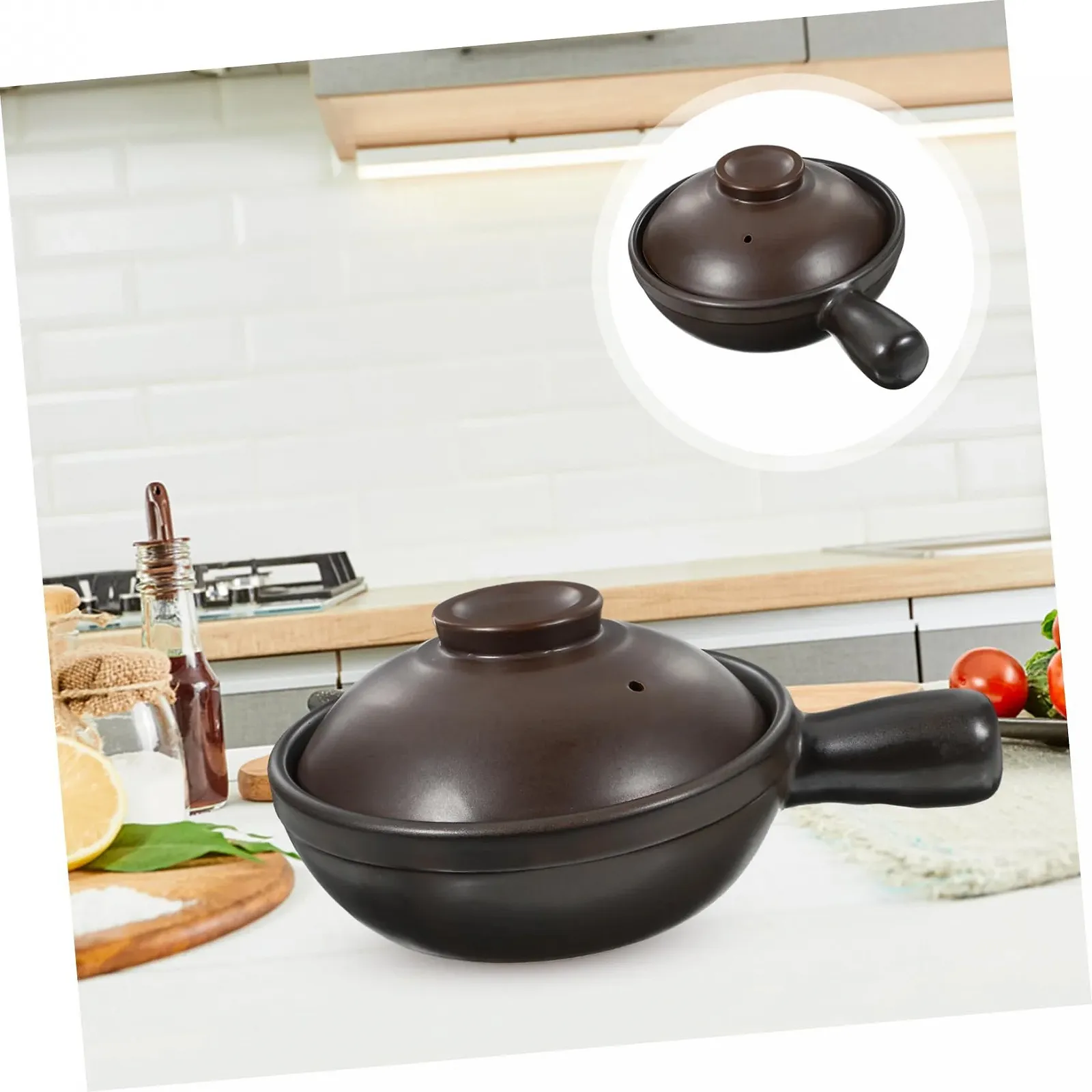 Кастрюля для супа VALICLUD керамическая традиционная с одной ручкой жаростойкая, фото №9