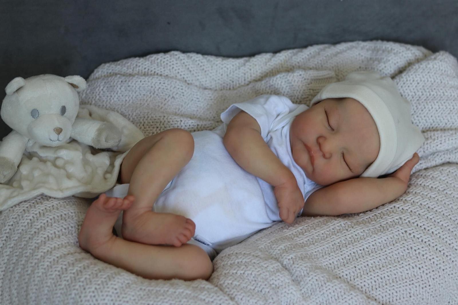 Кукла Anano Reborn Baby Full Silicone Lifelike 19 дюймов 48 см девочка Леви с реалистичным виниловым телом для новорожденных, фото №2