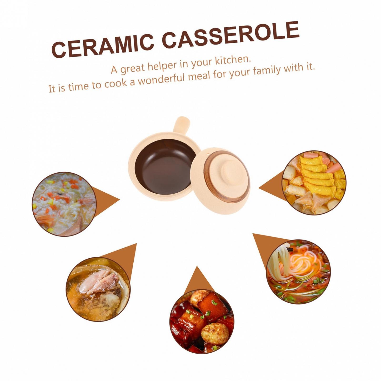 Ківш жаровня керамічний з кришкою Малий термостійкий з вентиляційним отвором, фото №9