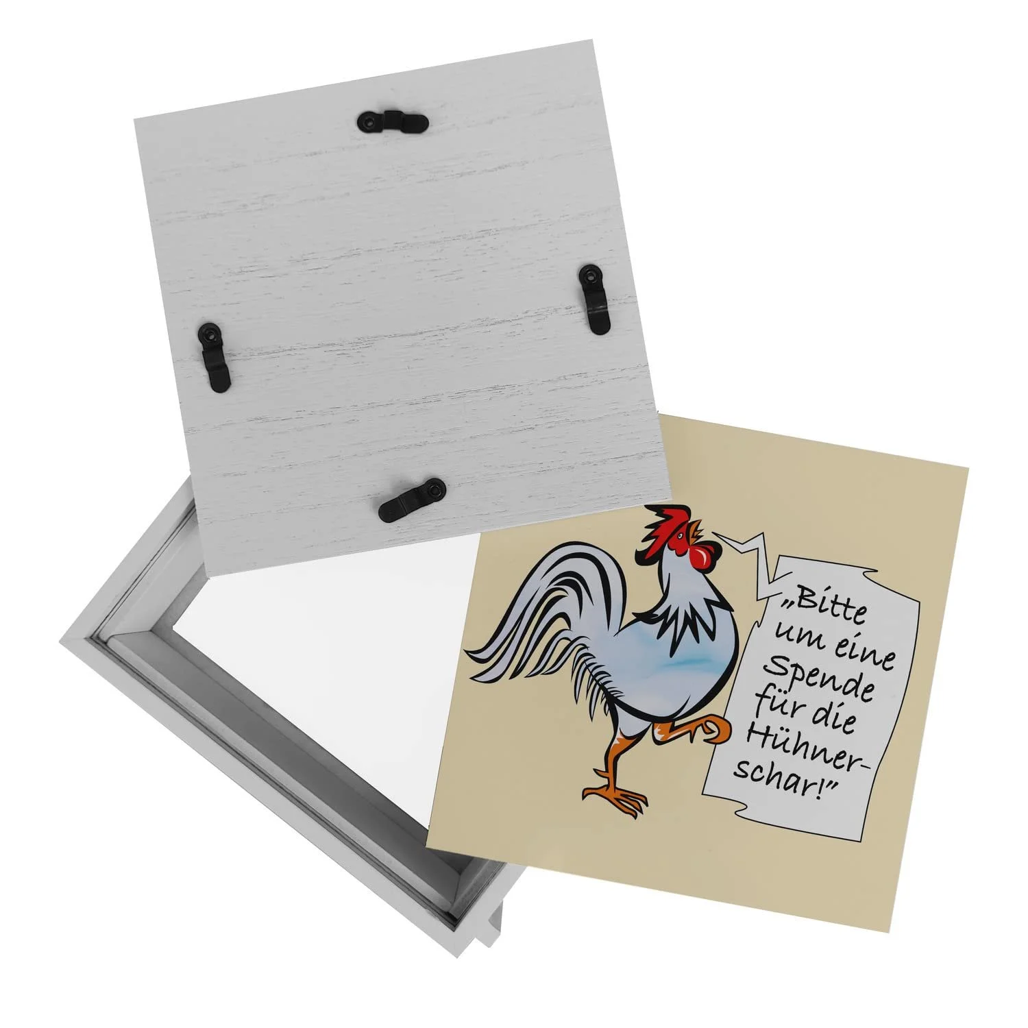 Скарбничка дерев'яна Півень синій з написом, фото №6