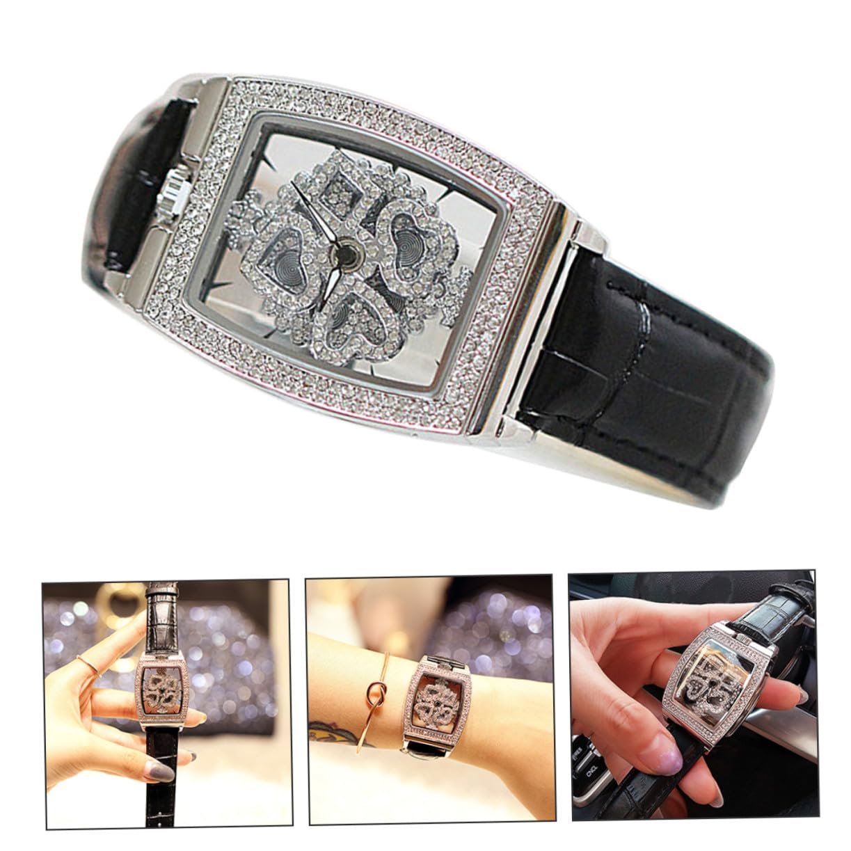 Годинник жіночий PartyKindom з браслетом зі справжньої шкіри, водонепроникний, фото №9