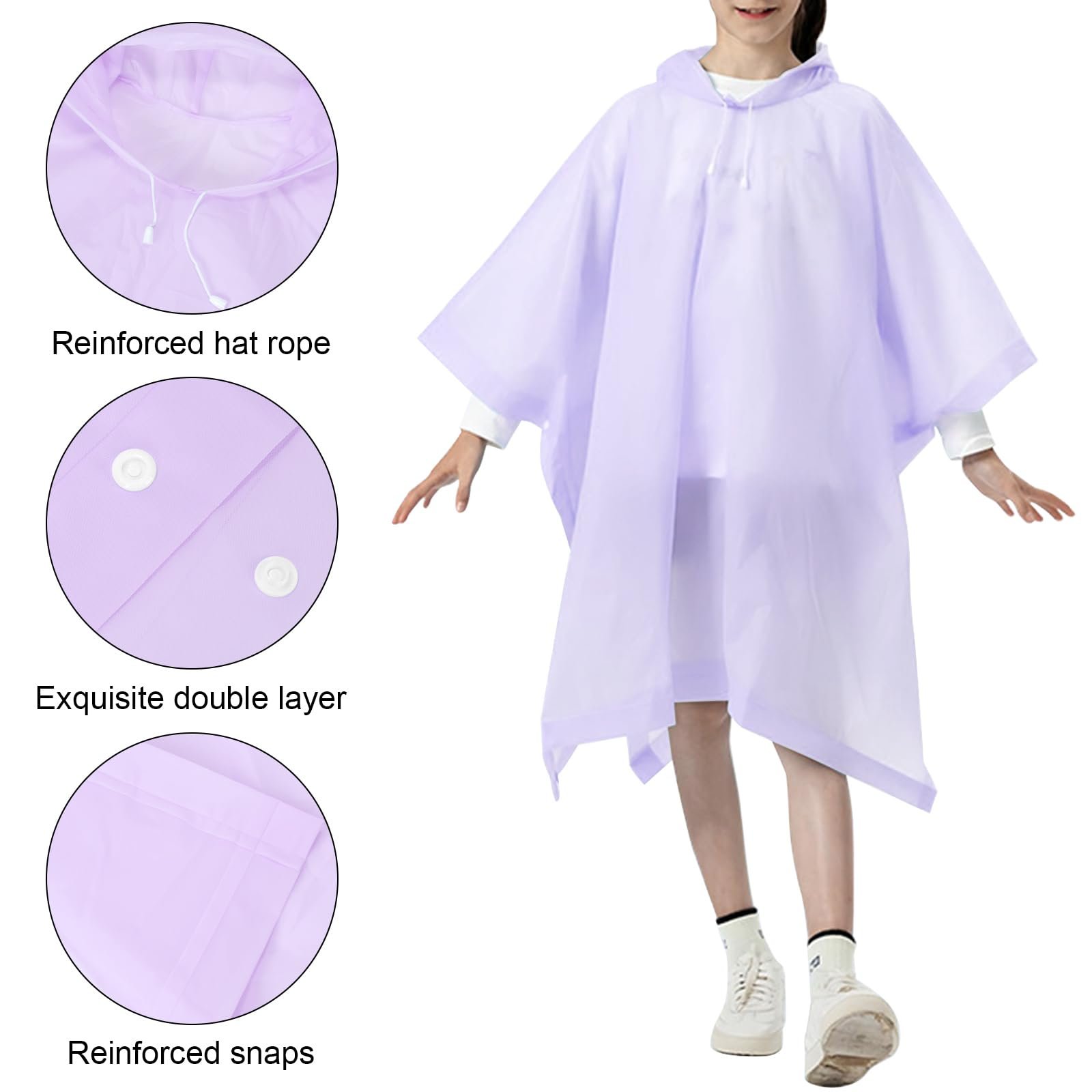 Детский дождевик-пончо Mayoii Водонепроницаемый детский дождевик с капюшоном и пуговицами, Легкий многоразовый плащ EVA для мальчиков и девочек, Портативный детский дождевик, фото №2 Детский дождевик-пончо Mayoii Водонепроницаемый детский дождевик с капюшоном и пуговицами, Легкий многоразовый плащ EVA для мальчиков и девочек, Портативный детский дождевик, фото №2
