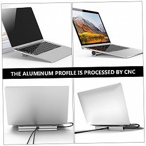 Підставка для ноутбука алюмінієва Toddmomy нековзна з піднятою з організацією кабелів, термостійка та портативна, сумісна для столу та дивана synthetic.ua - Фото 1