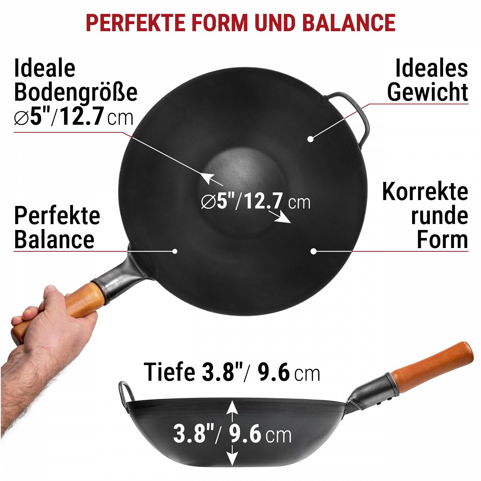 Сковорода-вок YOSUKATA из углеродистой стали, 34 см, с плоским дном, фото №2 Сковорода-вок YOSUKATA из углеродистой стали, 34 см, с плоским дном, фото №2