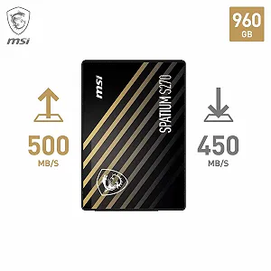 SSD MSI SPATIUM S270 960 ГБ SATA 3 2.5 дюйма 500 МБ/с Read 450 МБ/с Write 3D NAND Black synthetic.ua - Фото 1
