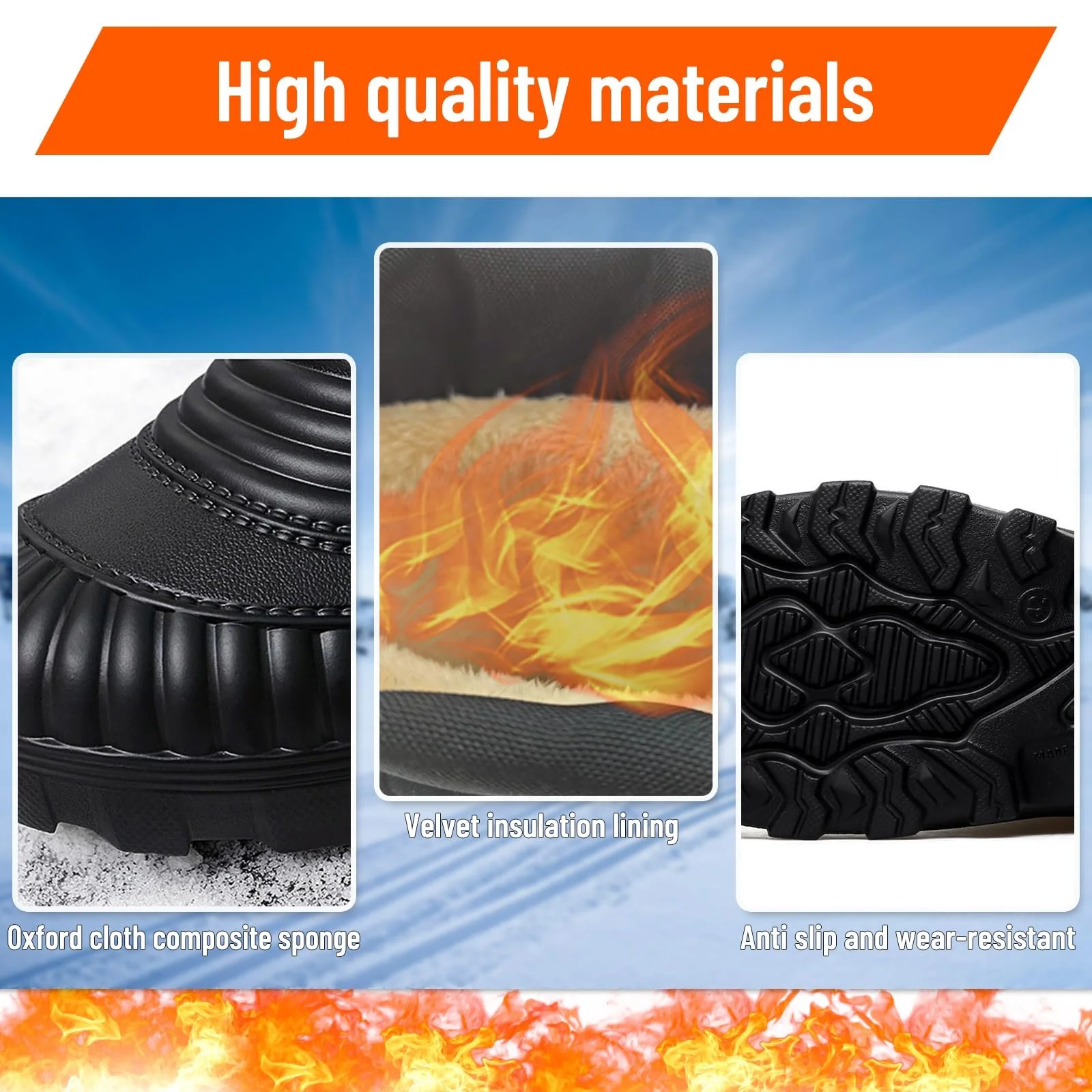 Зимние термо-ботинки OHAANYY с подогревом для мужчин, фото №3