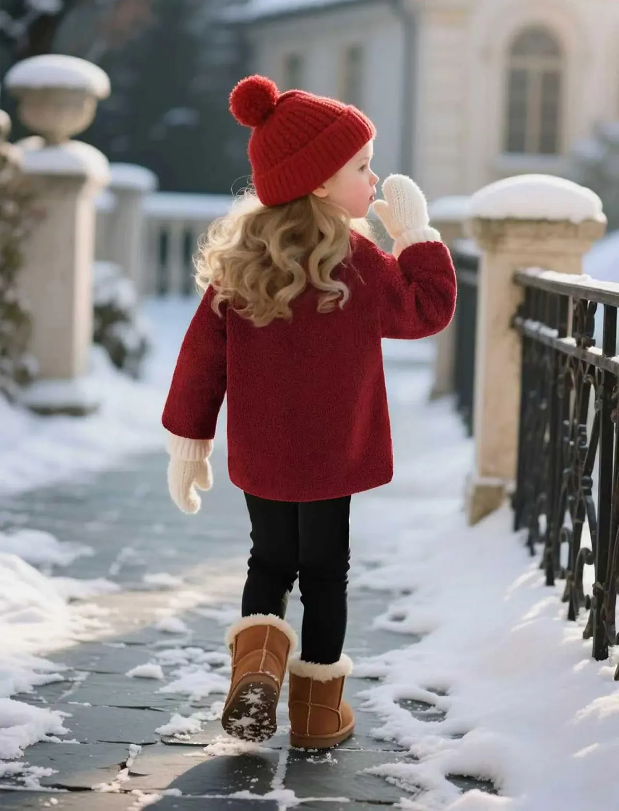 Зимове пальто IBTOM CASTLE для дівчат, флісове, тепле, фото №4