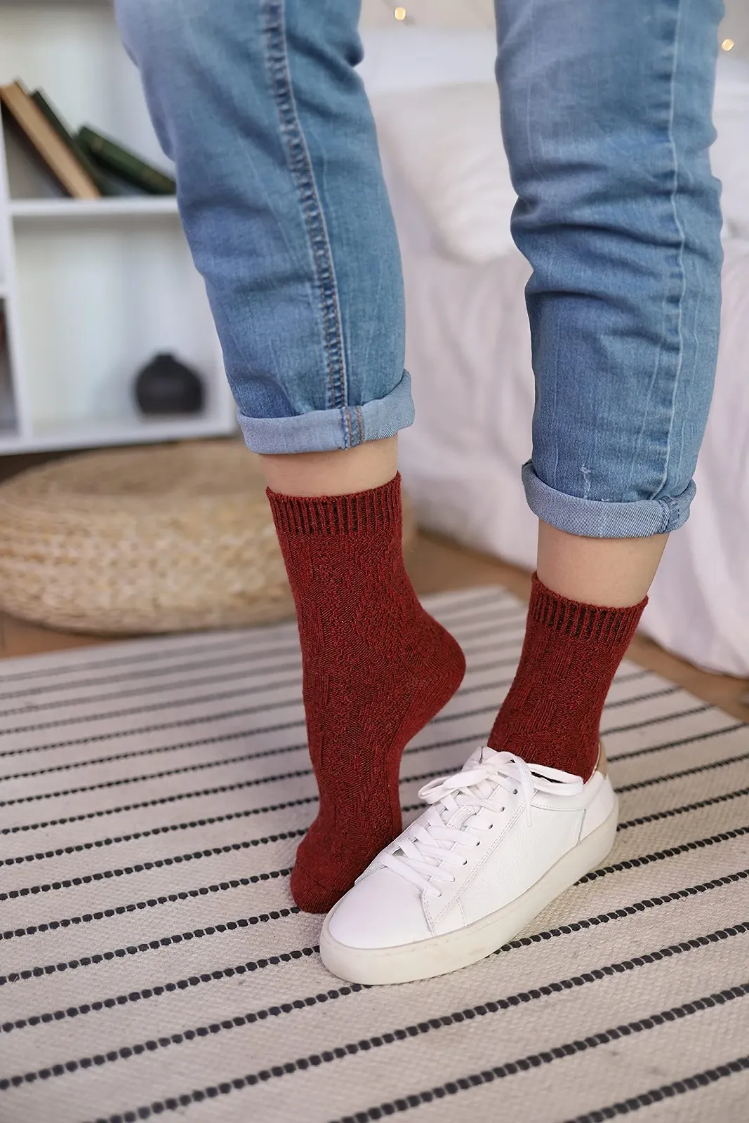 Шерстяные носки кашемировые для женщин, мягкие вязаные теплые длинные до щиколотки, фото №9 Шерстяные носки кашемировые для женщин, мягкие вязаные теплые длинные до щиколотки, фото №9