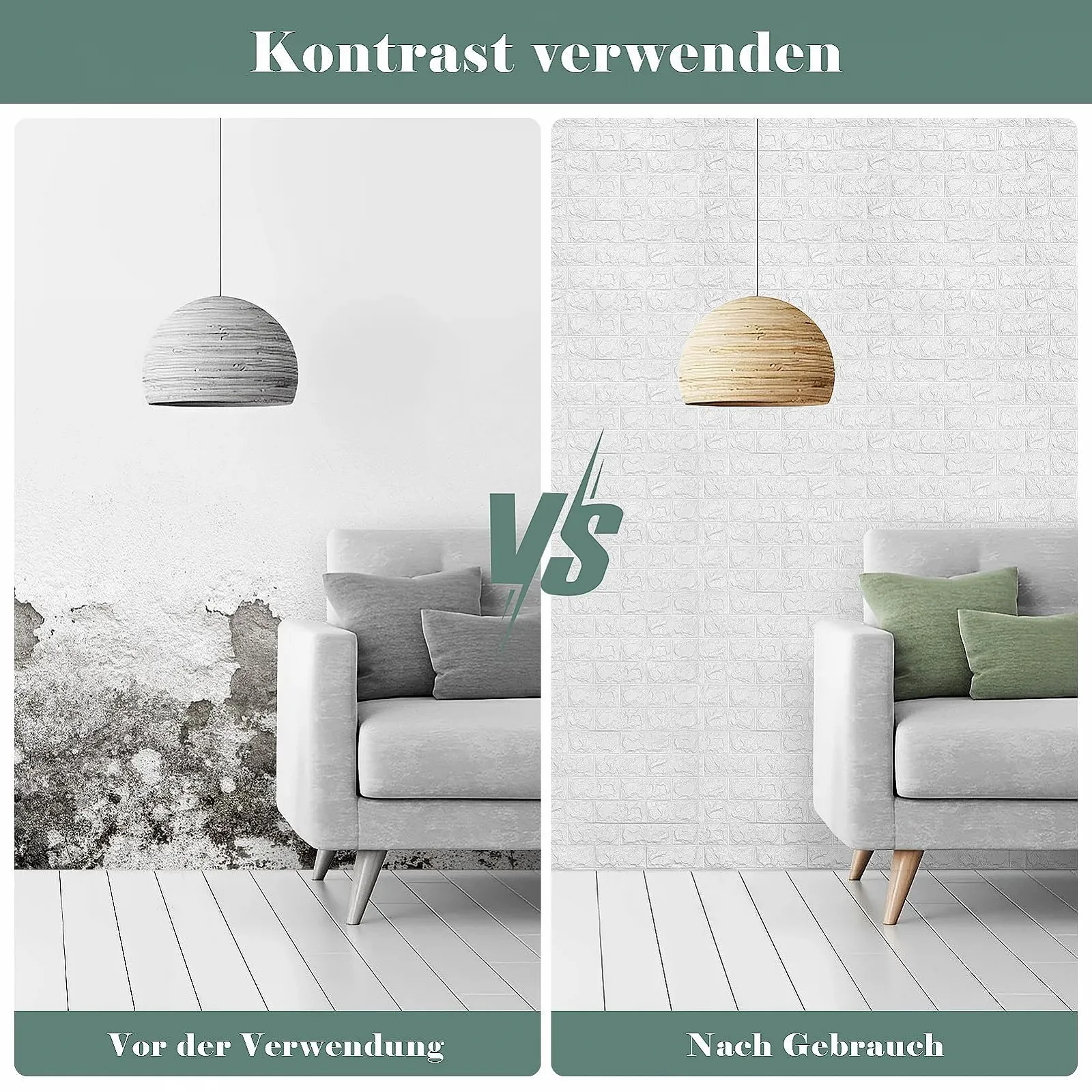 3D-шпалери AllRight Stone-Look Wall Panels Brick Wall Sticker 10 шт., фото №5