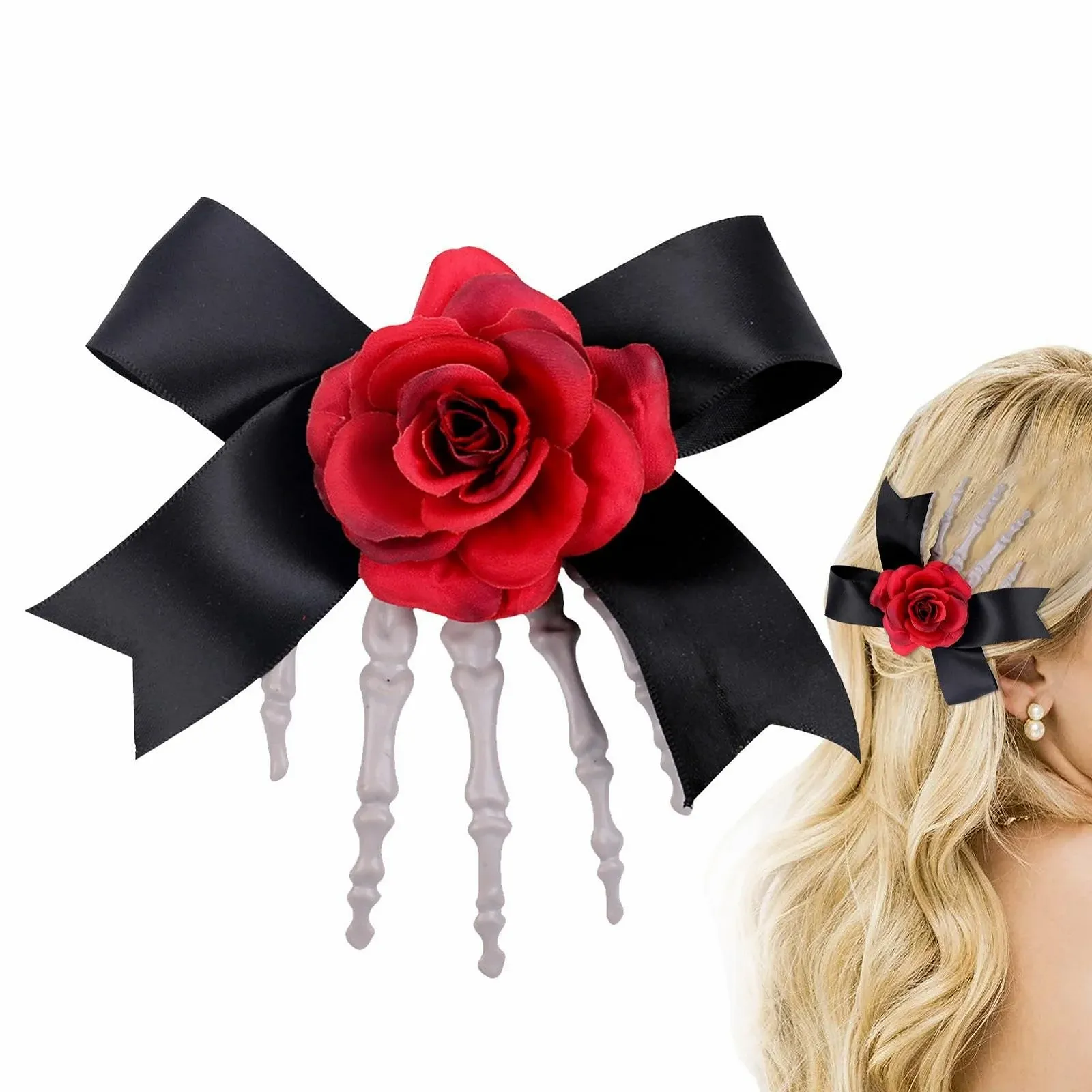 Заколка для волос Acunny Хэллоуин, скелет, когти, смешные, череп с галстуком-бабочкой, фото №7 Заколка для волос Acunny Хэллоуин, скелет, когти, смешные, череп с галстуком-бабочкой, фото №7