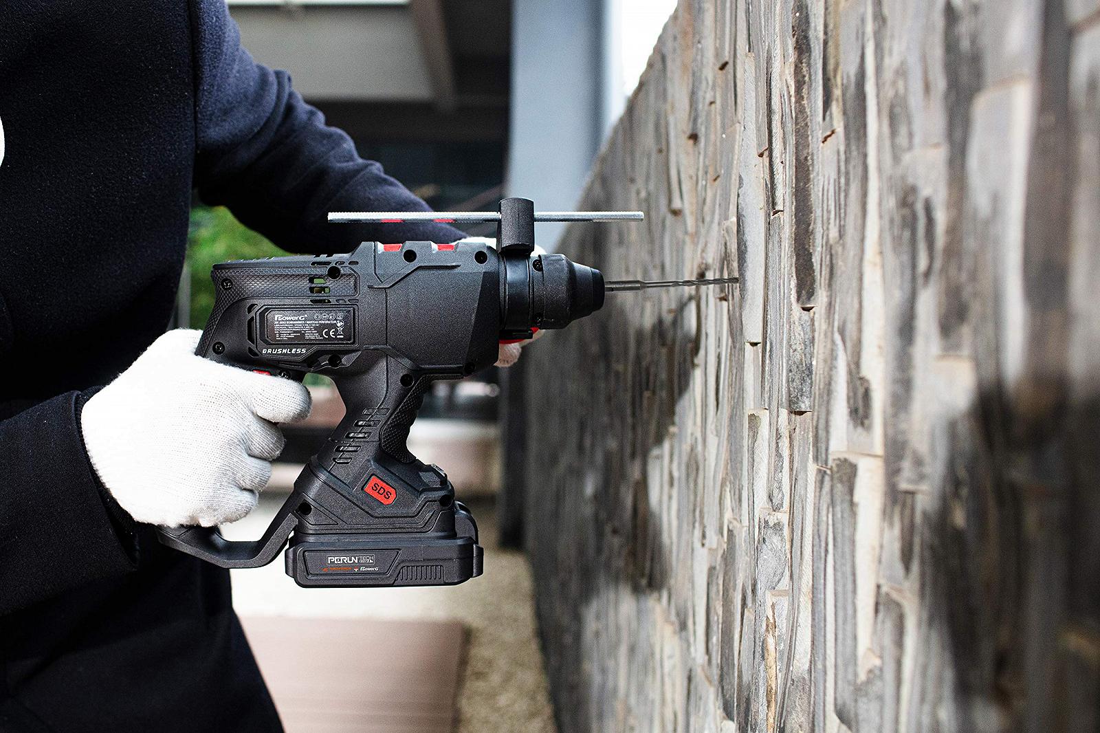 Перфоратор PowerG PT190601 без батареї 20 В з безщітковим двигуном 0-10000 об/хв з м'якою поверхнею для безпечного утримання Чорний, фото №3 Перфоратор PowerG PT190601 без батареї 20 В з безщітковим двигуном 0-10000 об/хв з м'якою поверхнею для безпечного утримання Чорний, фото №3