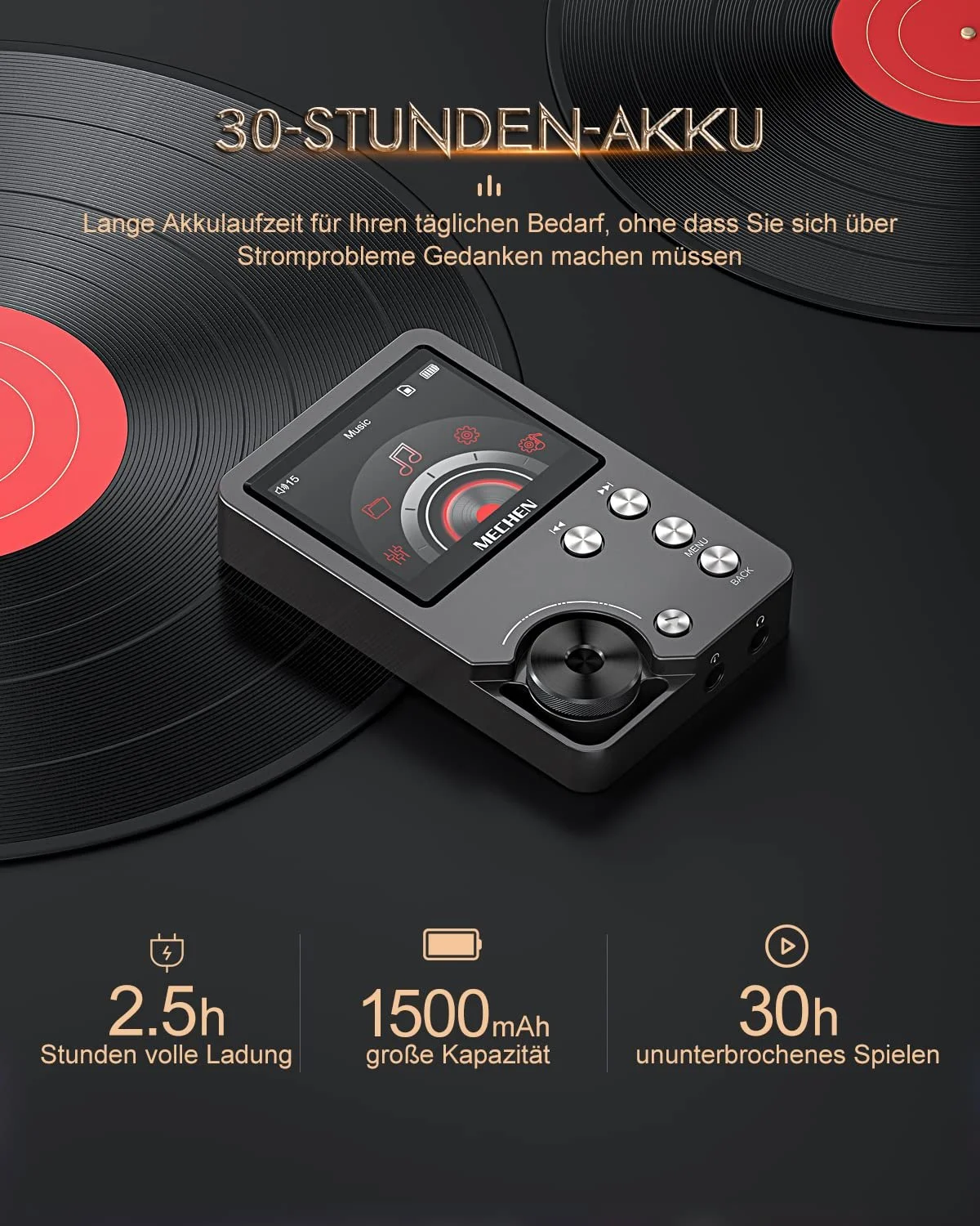 MP3 плеер MECHEN M30 Hi Res, DSD FLAC DAC CUE, аудио высокого разрешения, HiFi цифровой звук, портативный DAP с картой памяти 64GB, серый, фото №6