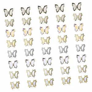 Украшения для ногтей Бабочки Healvian 3D 40 штук x 2 - Фото 1