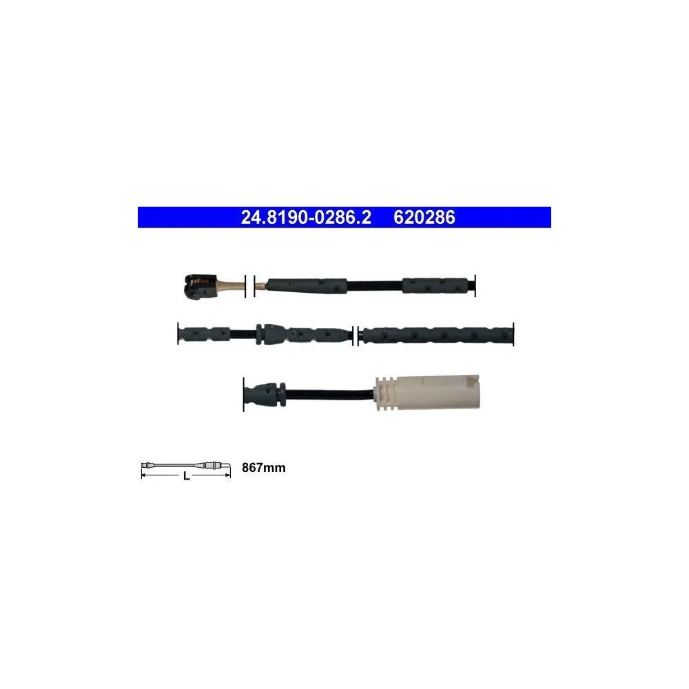 Датчик износа тормозных колодок ATE 24.8190-0286.2 для BMW передняя ось, фото №1