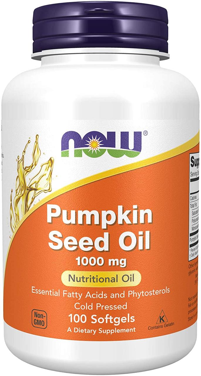 Олія насіння гарбуза Now Pumpkin Seed Oil 1000 mg 100 softgels, фото №1 Олія насіння гарбуза Now Pumpkin Seed Oil 1000 mg 100 softgels, фото №1