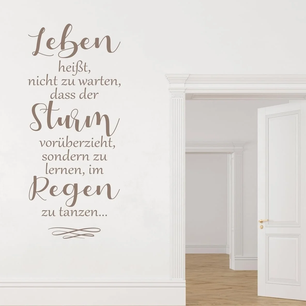 Наклейка на стіну A46 Цитати та вислови Heisst Nicht zu Warten Чорна 140 x 53 см, фото №4