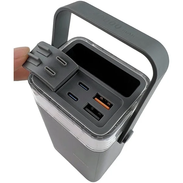 Повербанк з RGB 40000 мАг 22.5W Remax RPP-596, швидка зарядка, PD+QC, Сірий, фото №3