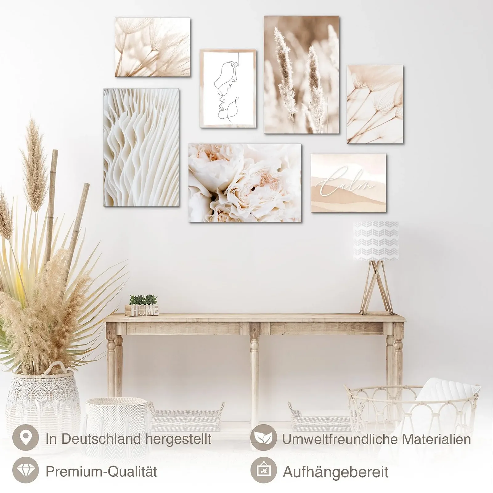 Набір картин Novart Boho Pampas Grass N035072a Бежевий, фото №2