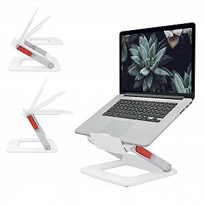 Подставка для ноутбука Leitz Ergo 64240001 с регулировкой высоты и угла наклона для ноутбуков 13-15 дюймов, 63% переработанного пластика, 6 комбинаций высоты и угла, компактная подставка, 100% перерабатываемая, белая - Фото 1