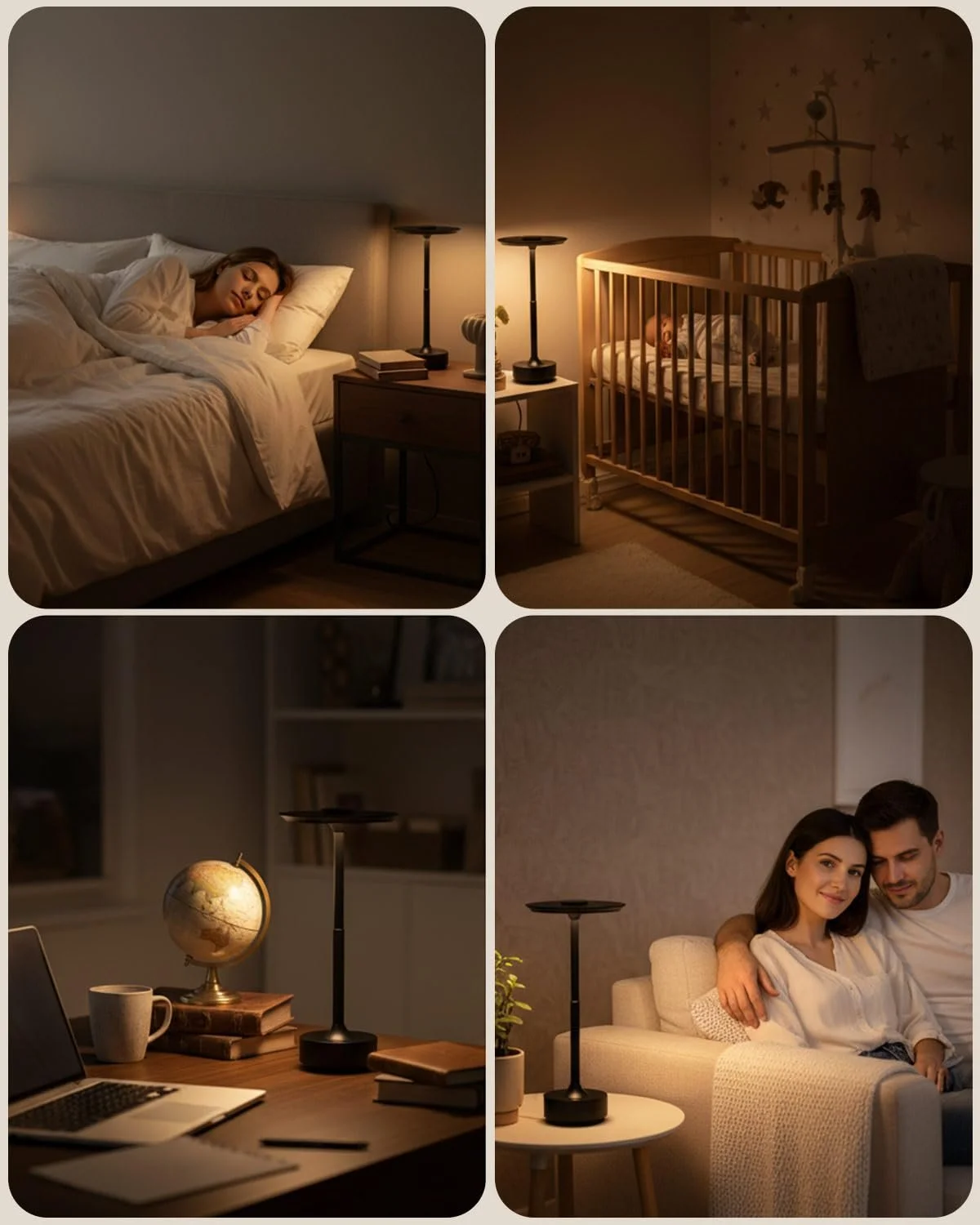 Настільна лампа LED Wireless 5000 мАг USB-C Сенсорна 3 колірні температури, фото №8