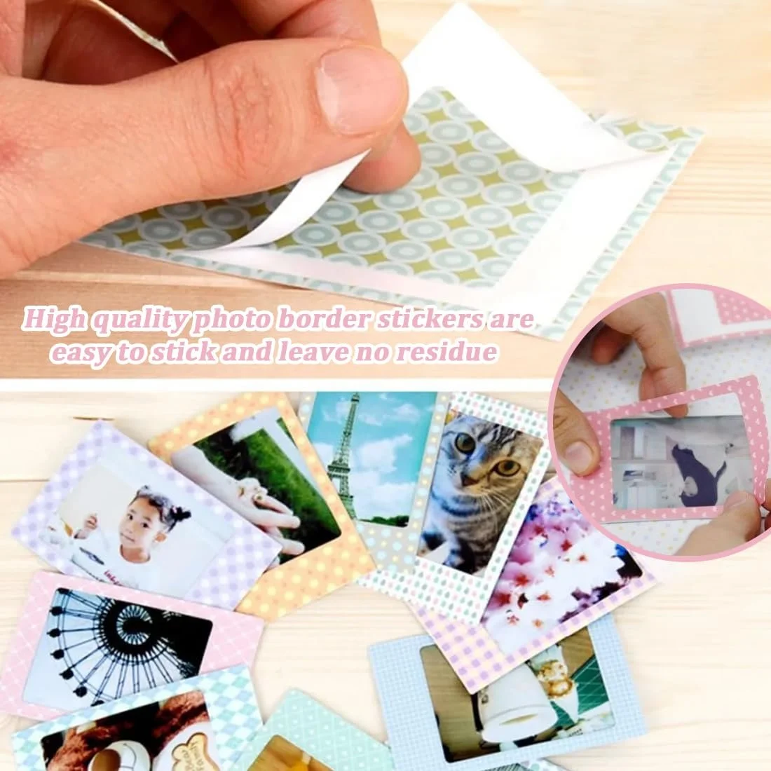 Набір стікерів для фото 60 Pcs Colourful Film Sticker Set for Fujifilm Instax Mini, фото №4