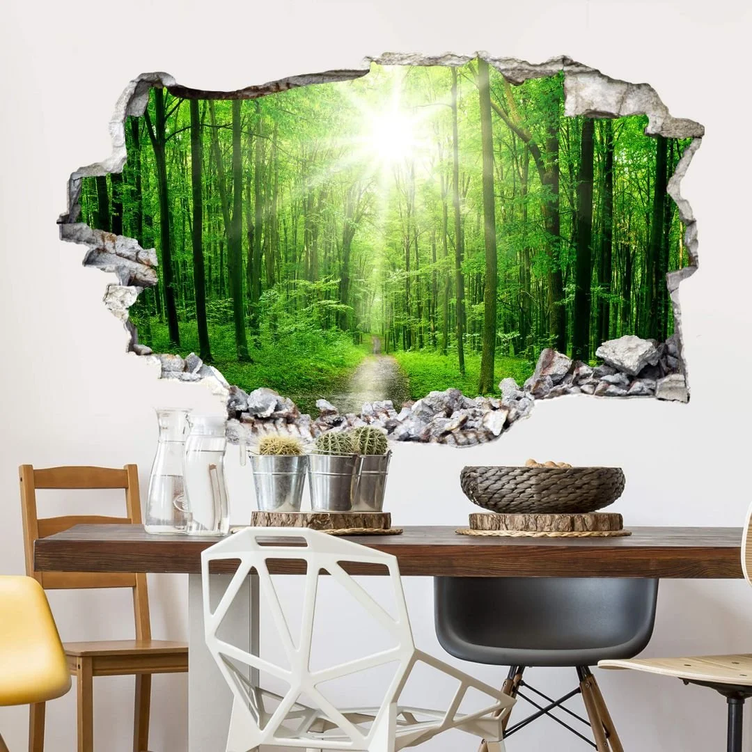 Настінна наклейка 3D Sunny Forest Самоклейна 100 x 70 см, фото №1