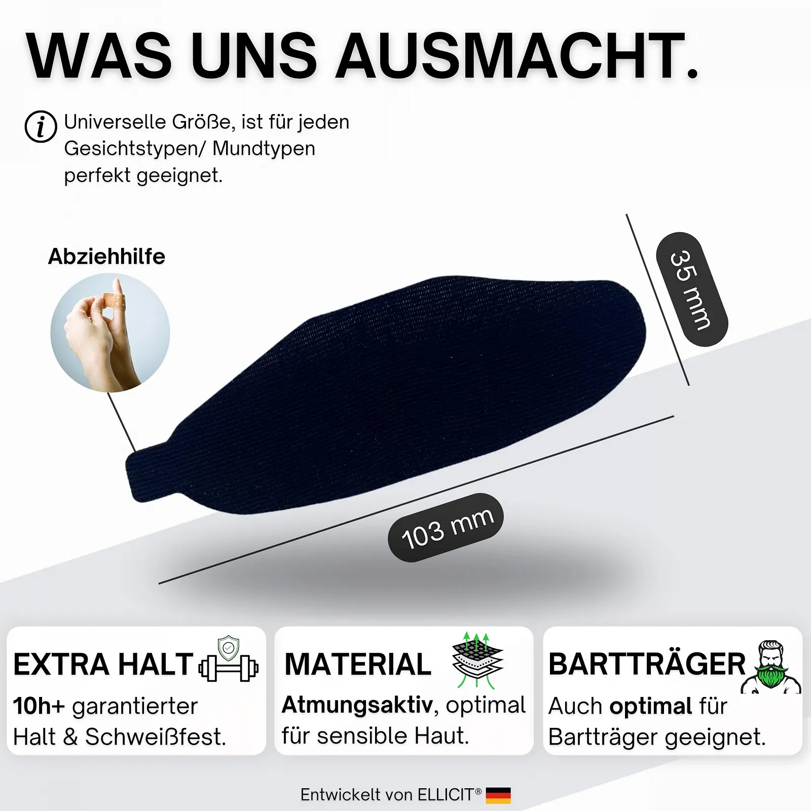 Пластырь для рта El licit для сна, 30 шт., Премиум против храпа, оптимальное сцепление даже с бородой, фото №4