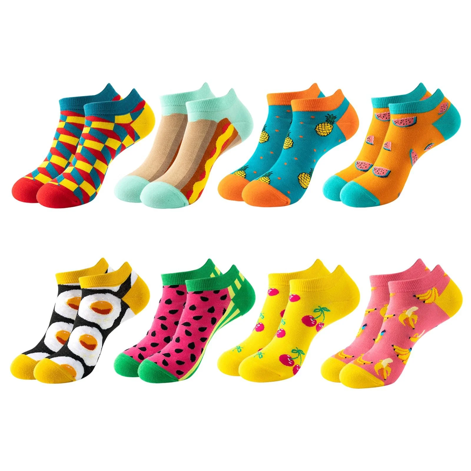 Носки Разноцветные с рисунком (8 пар), фото №2