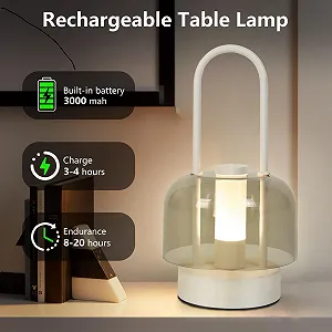 Настільна лампа LED Wireless Battery Dimmable Touch USB 3000 мАг Чорний synthetic.ua - Фото 1