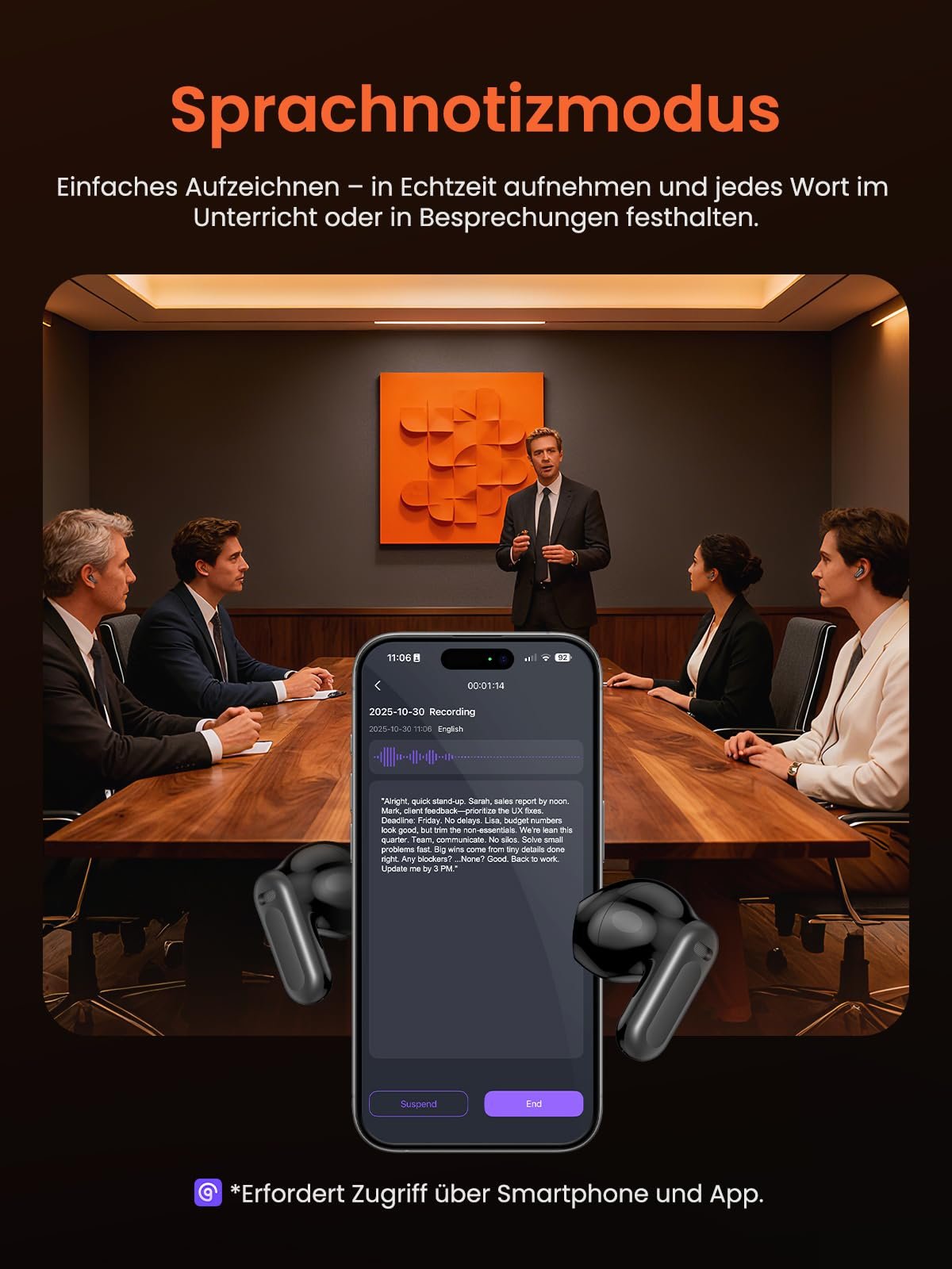 Навушники-перекладачі NE20, 3-в-1 для перекладу, 135 мов з додатком, 5 режимів, фото №9