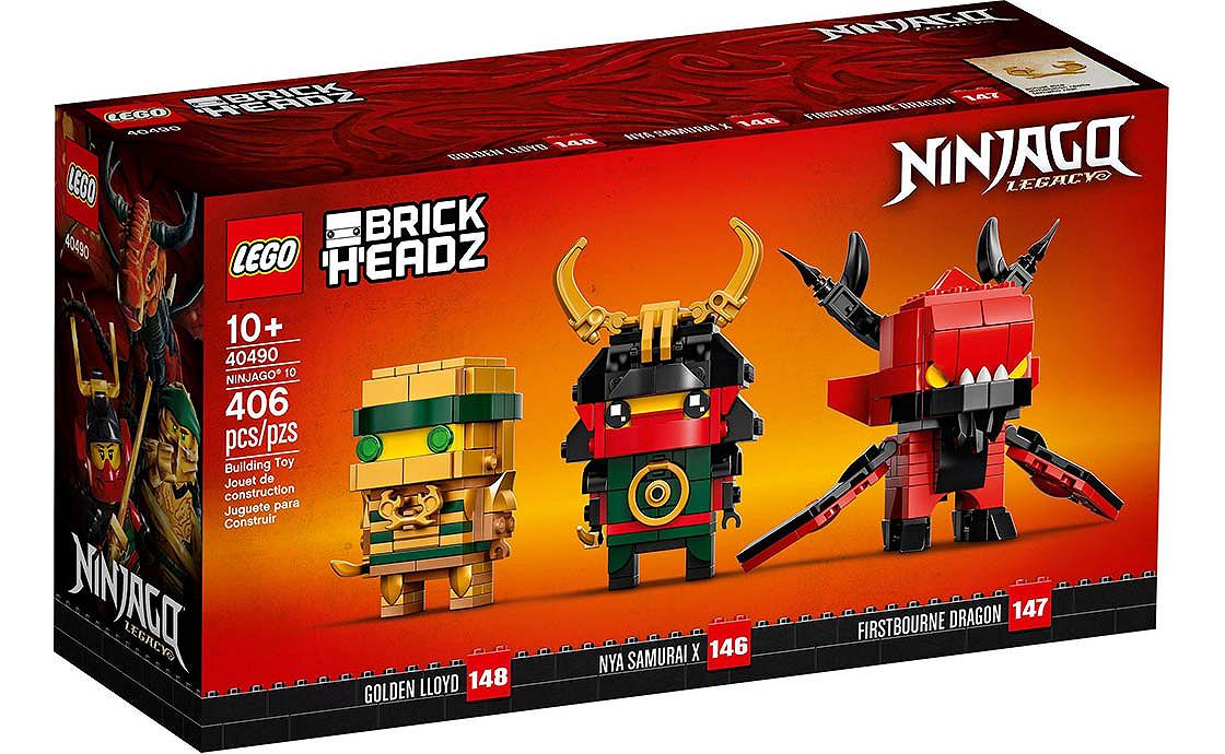 Детский конструктор LEGO Brick Headz 10-я годовщина Ninjago (40490), фото №1