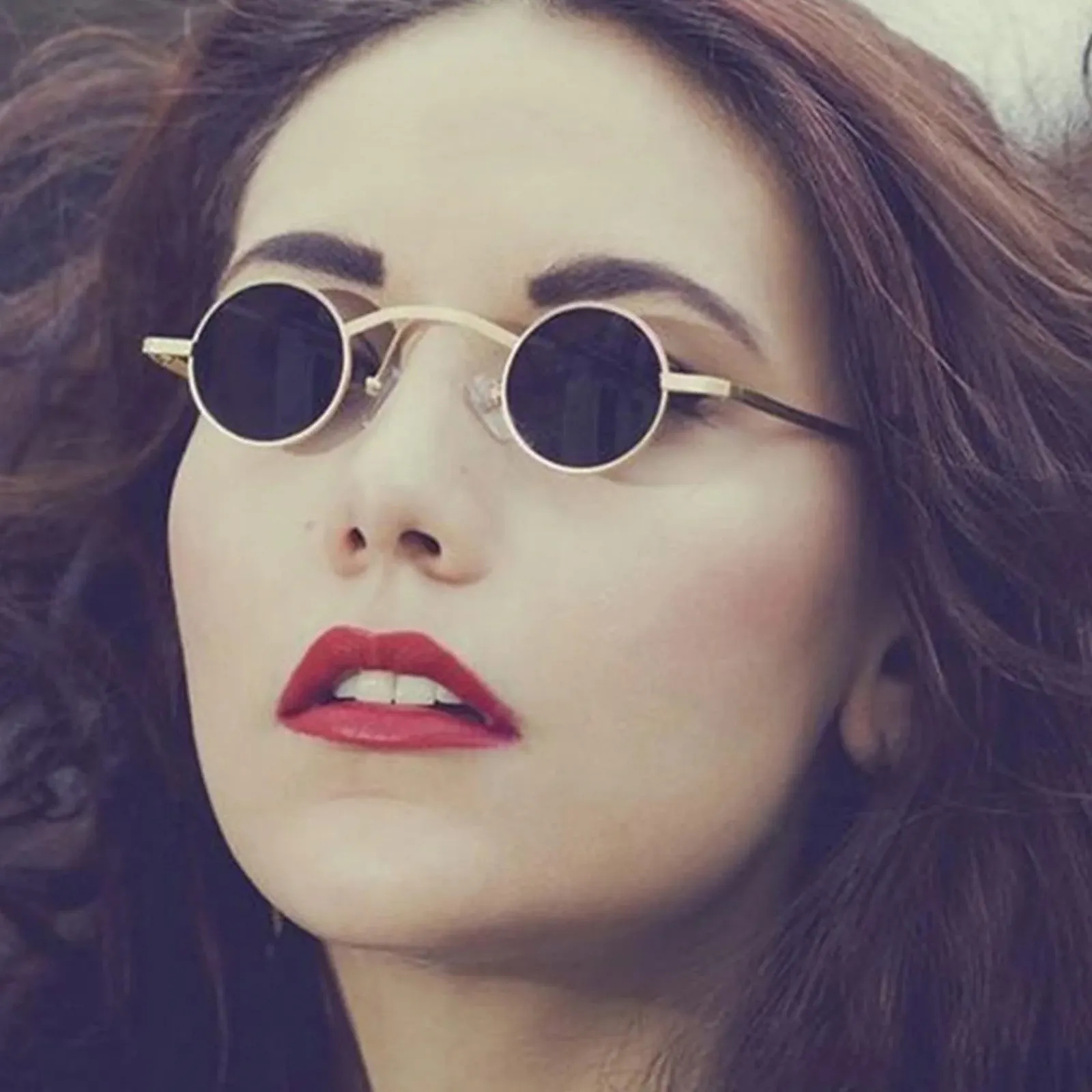 Сонцезахисні окуляри Steampunk besbomig Ретро Круглі Hippie Маленькі, фото №2