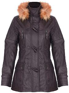 Женская куртка-парка кожаная стеганая Infinity Leather со съёмным капюшоном XS - Фото 1