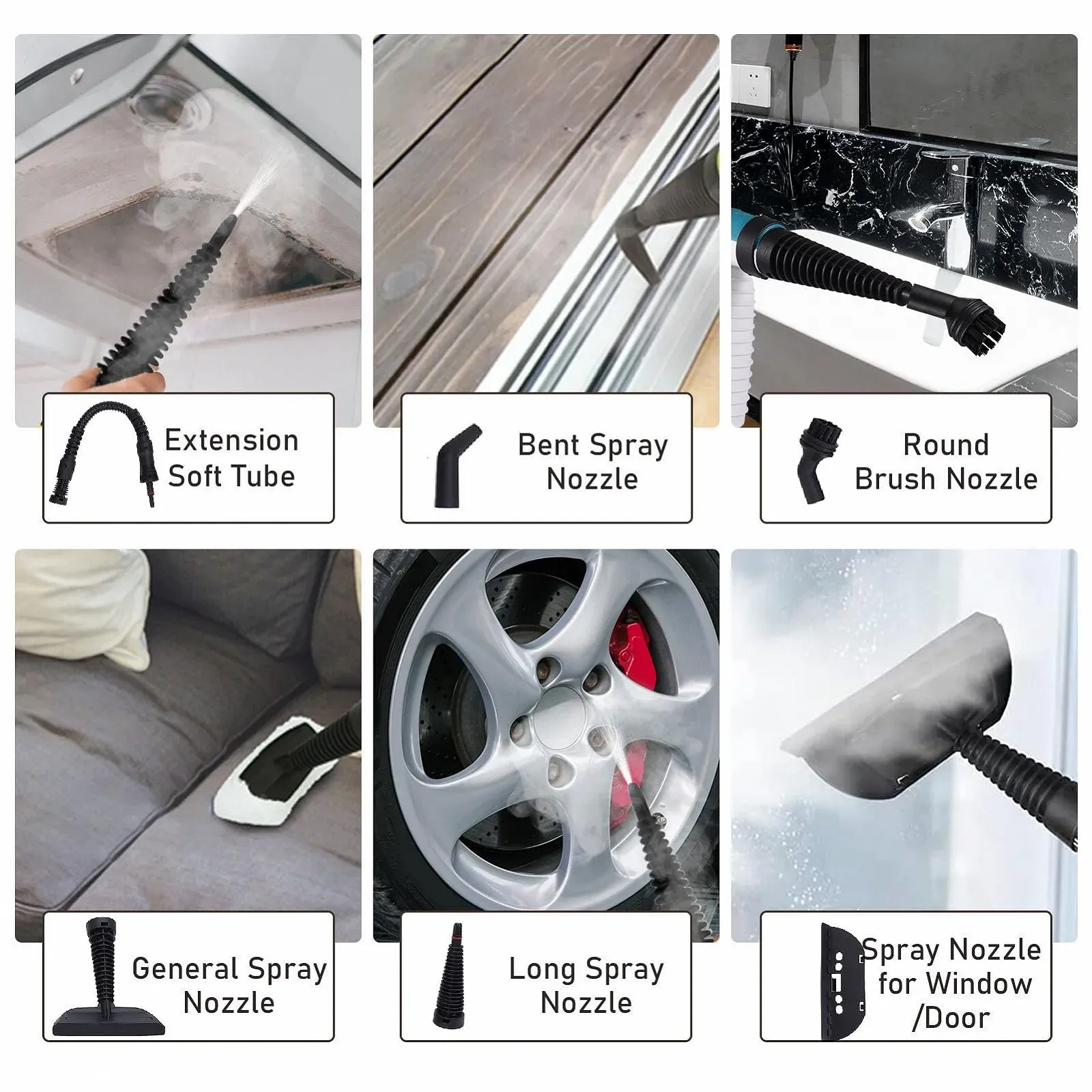 Пароочисник ручний TARSHYRY високого тиску з 9 аксесуарами 350 мл (EU Plug 220-240V), фото №5