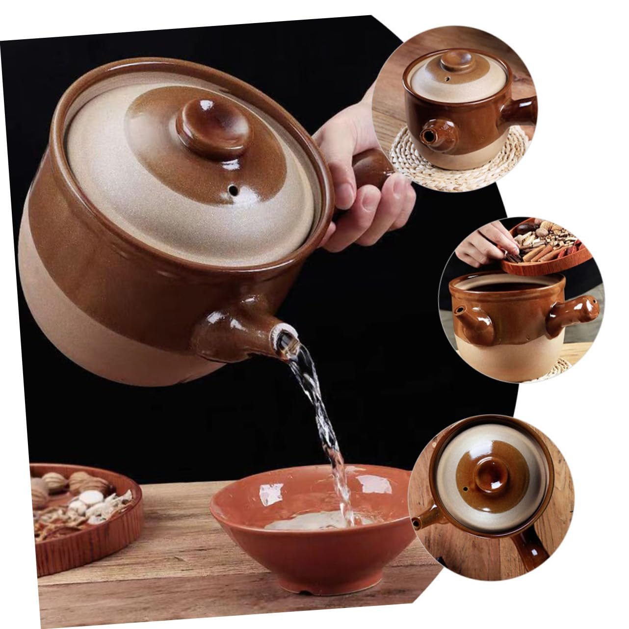 Горщик для ліків керамічний термостійкий антипригарний малий для повільного приготування та тушкування, фото №5