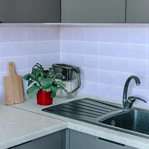 Наклейки на плитку WALPLUS 100 штук 15x15 см Кухонні знімні Білі - Фото 1