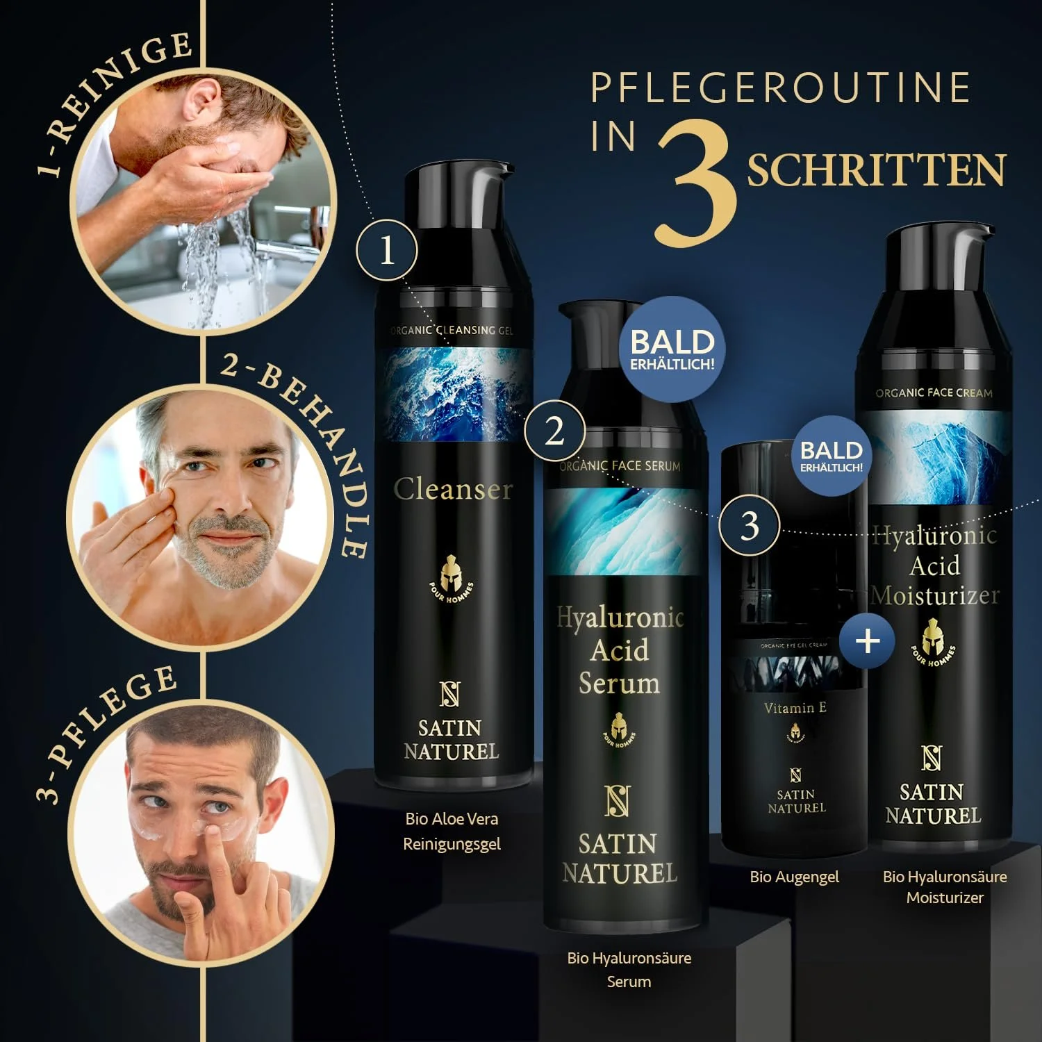 Органічний Засіб для Вмивання для Чоловіків Satin Naturel Aloe Vera & Hops 75 мл, фото №7