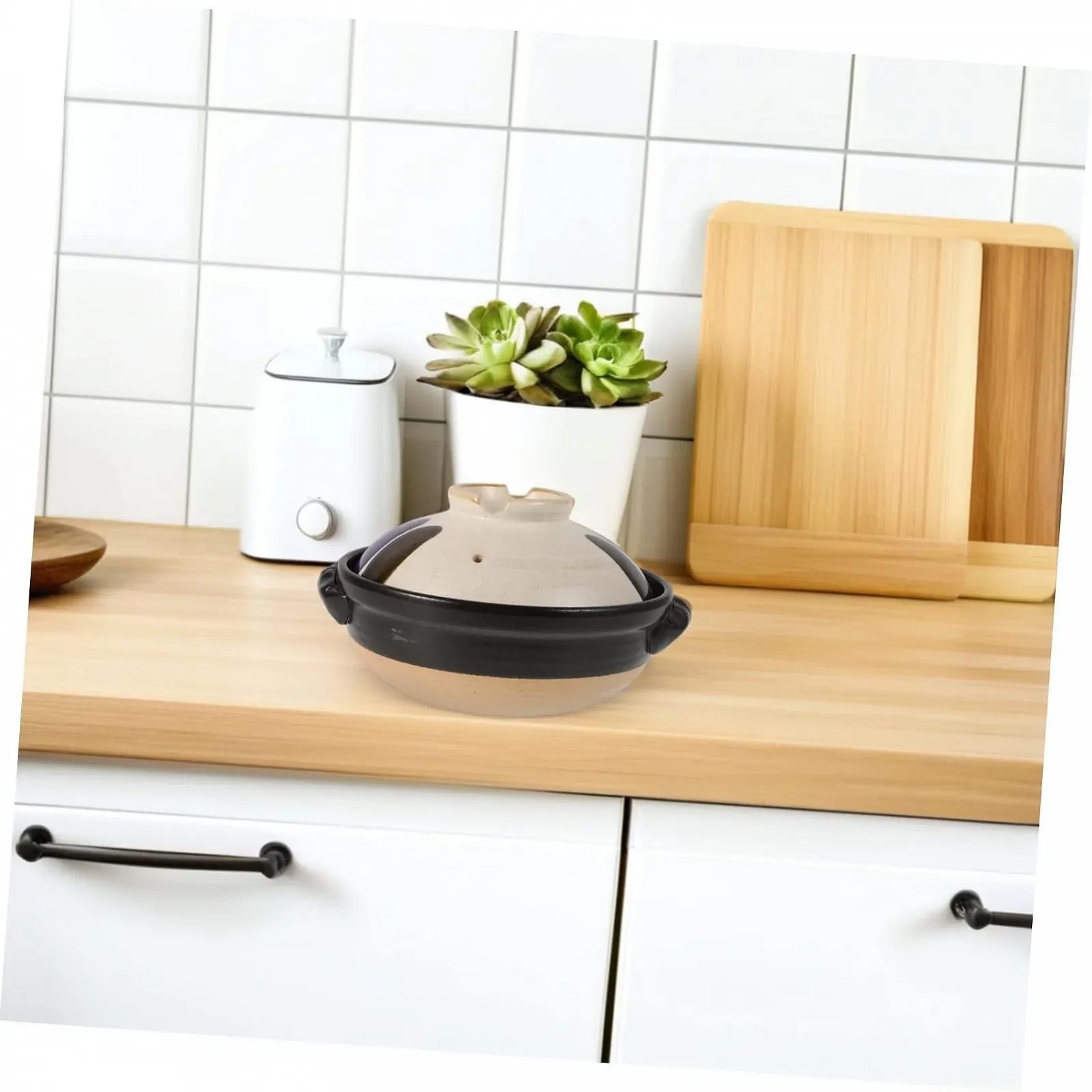 Керамическая кастрюля TIDTALEO с крышкой, термостойкая, для супов и рагу, для открытого огня, фото №4