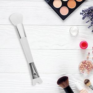Кисті для рум'ян minkissy 2 шт. Кисть для макіяжу з подвійною головкою, кисть для контуру носа, кисть для тіней, багатофункціональна synthetic.ua - Фото 1