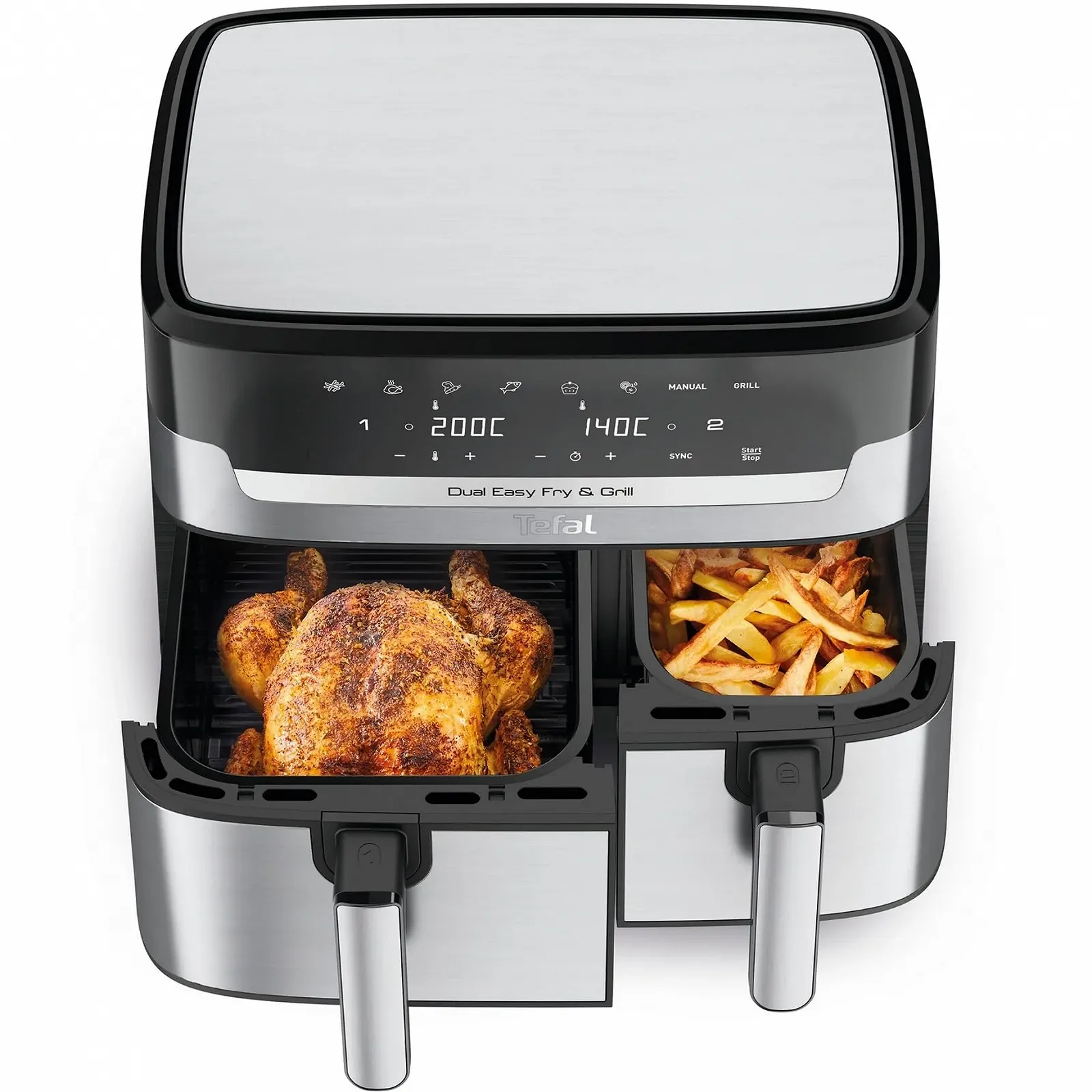 Мультипечь-гриль Tefal Dual Easy Fry & Grill EY905D 8.3 л 2700 Вт Black, фото №3 Мультипечь-гриль Tefal Dual Easy Fry & Grill EY905D 8.3 л 2700 Вт Black, фото №3