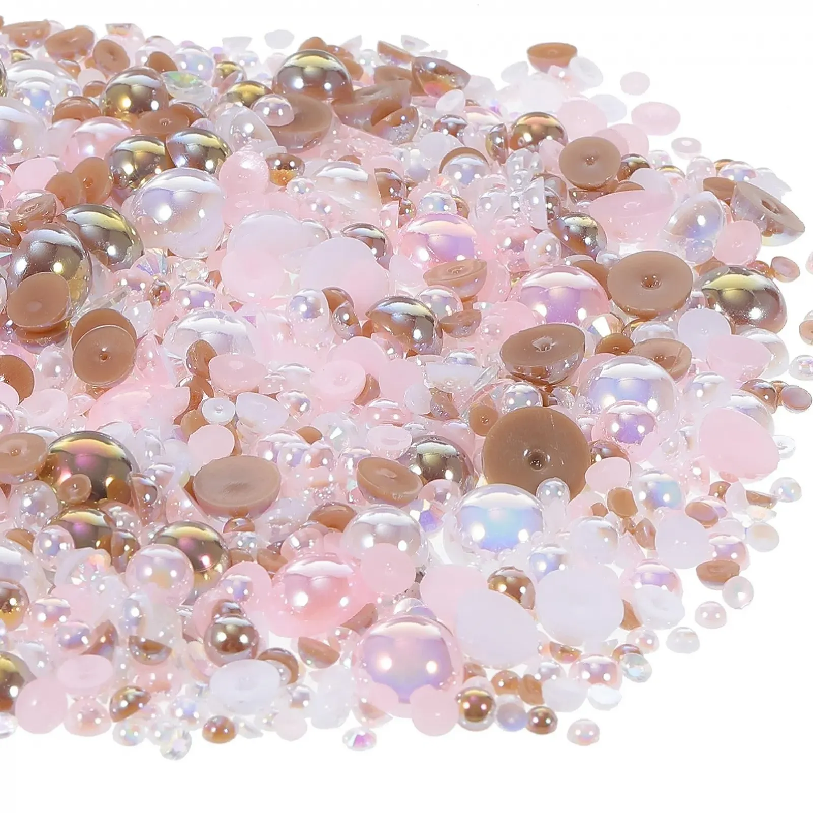 Наклейки Стразы COHEALI Имитация жемчуга Украшения для ногтей для дизайна ногтей, аксессуары для ногтей, чехол для мобильного телефона, плоские стразы для рукоделия, подвеска для ногтей из смолы для маникюра, 3 шт., фото №5