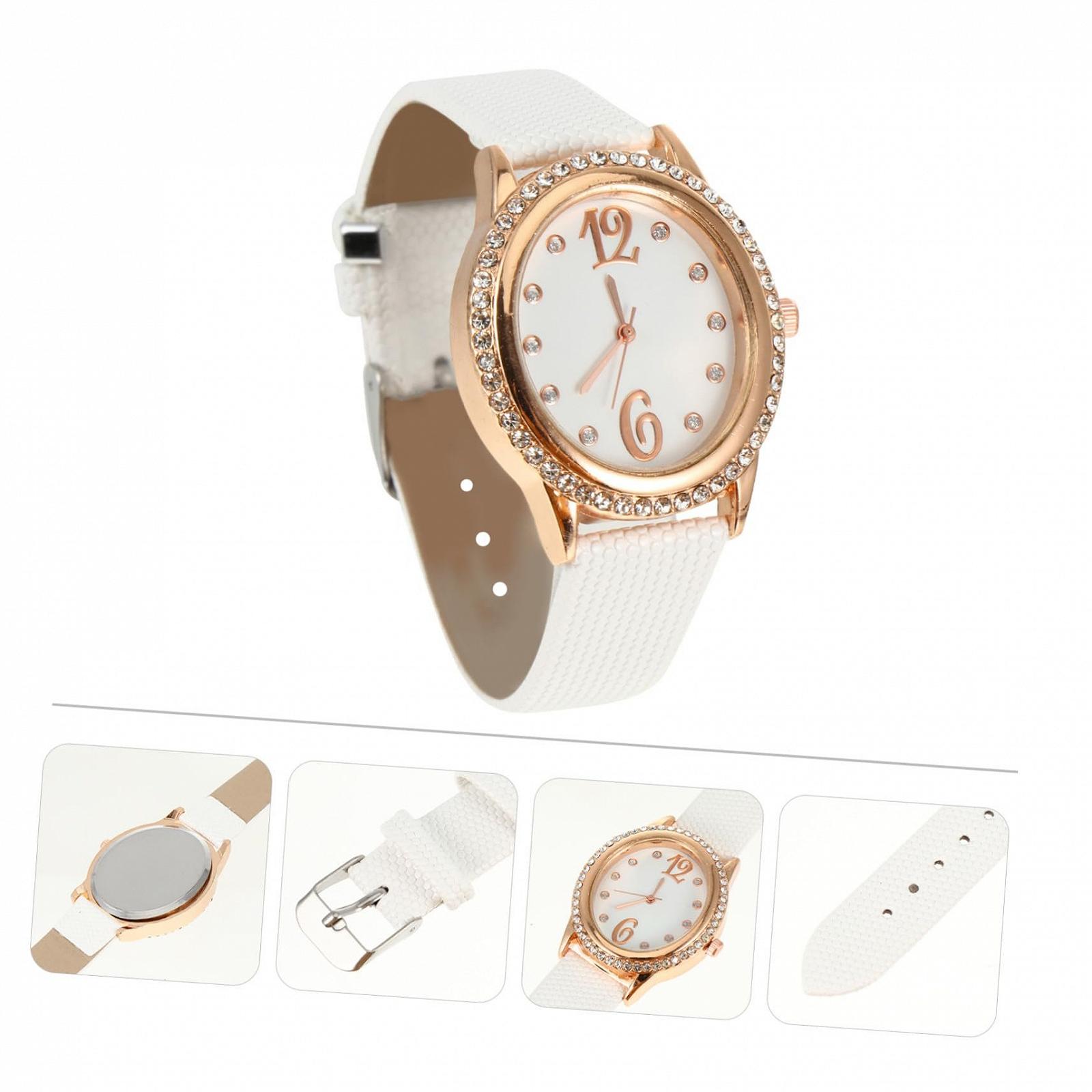 Годинник жіночий PartyKindom овальної форми з стразами, кварцовий, з м", фото №6