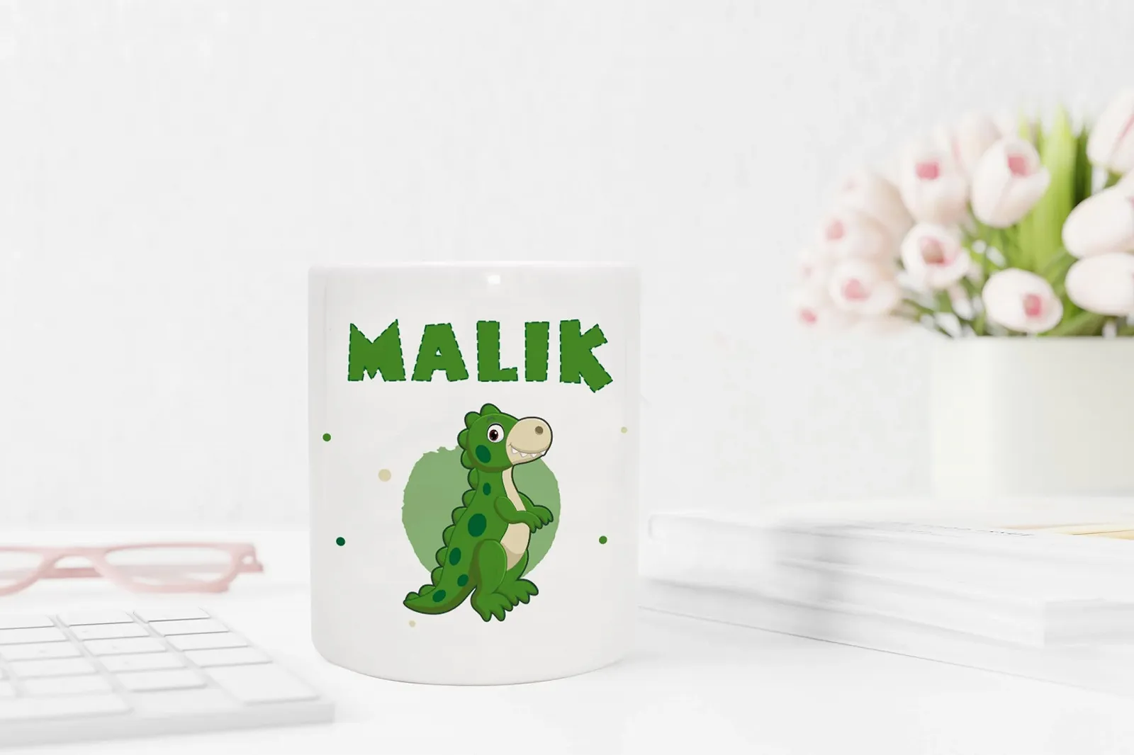 Копилка Ceramic Динозавр Rex именная Темно-зеленая, фото №5