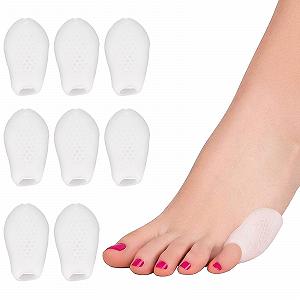 Корректор большого пальца стопы White 8 шт с разделителем, защитные накладки для мизинца - Фото 1