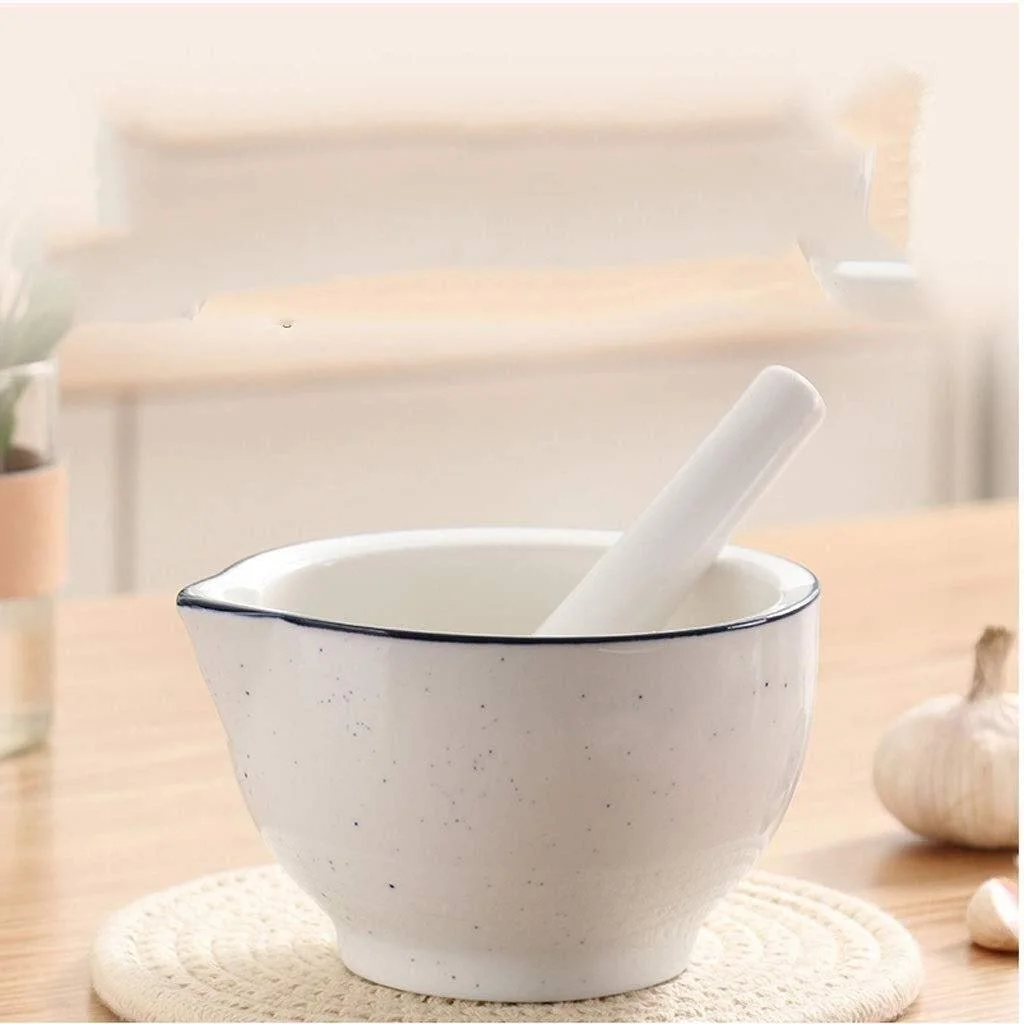 Ступка і товкачик керамічна ступка і товкачик порцеляновий подрібнювач спецій, миска, песто, фото №3