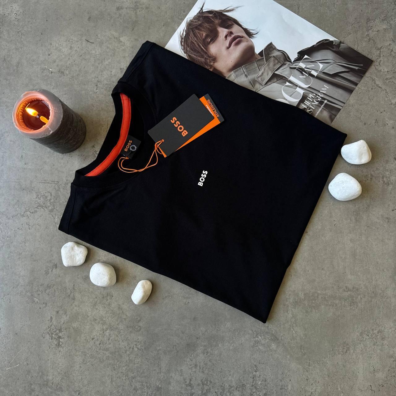 Мужская футболка Boss черная брендовая босс Качественная стильная на лето, фото №5